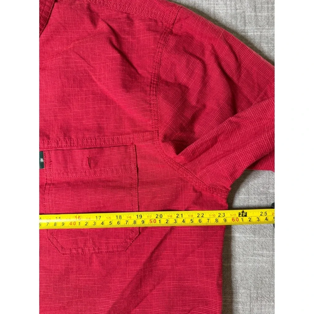 GH Bass & Co Mens Red‎ Short Sleeve Button Down Shirt Large 5277003 Crosshatch
